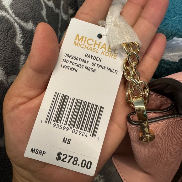 NWT Michael kors softpink Hayden Purse Studded Crossbody Shoulder Bag - Picture 10 of 13